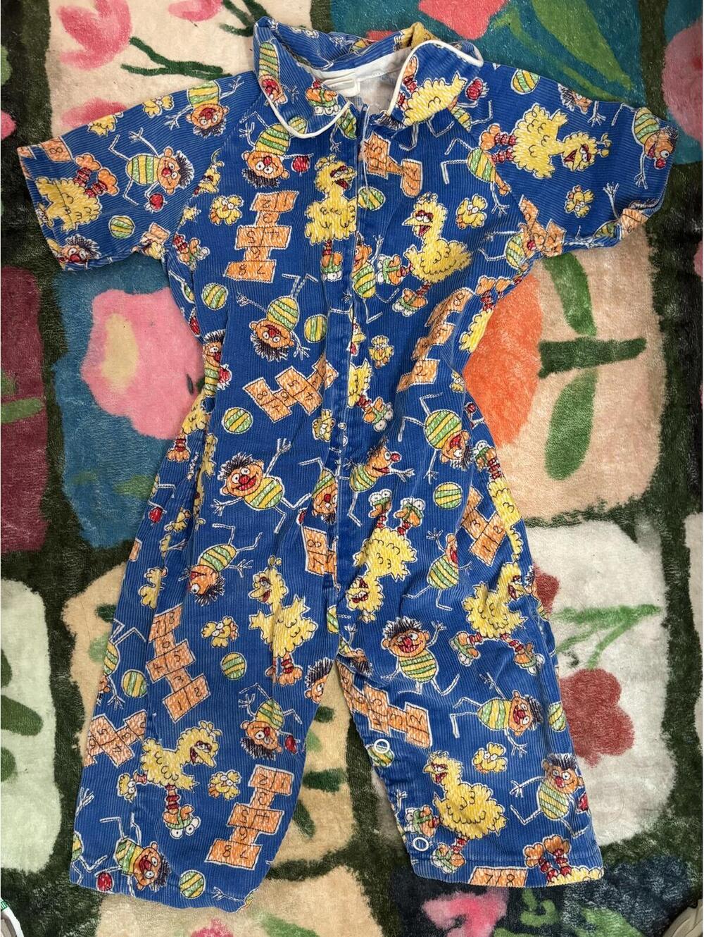 Toddletime Sesame Street Blue Character Print Toddler One-Piece Romper
